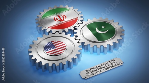 International diplomacy relations between Iran, Pakistan, and the United States through industrial gear mechanisms