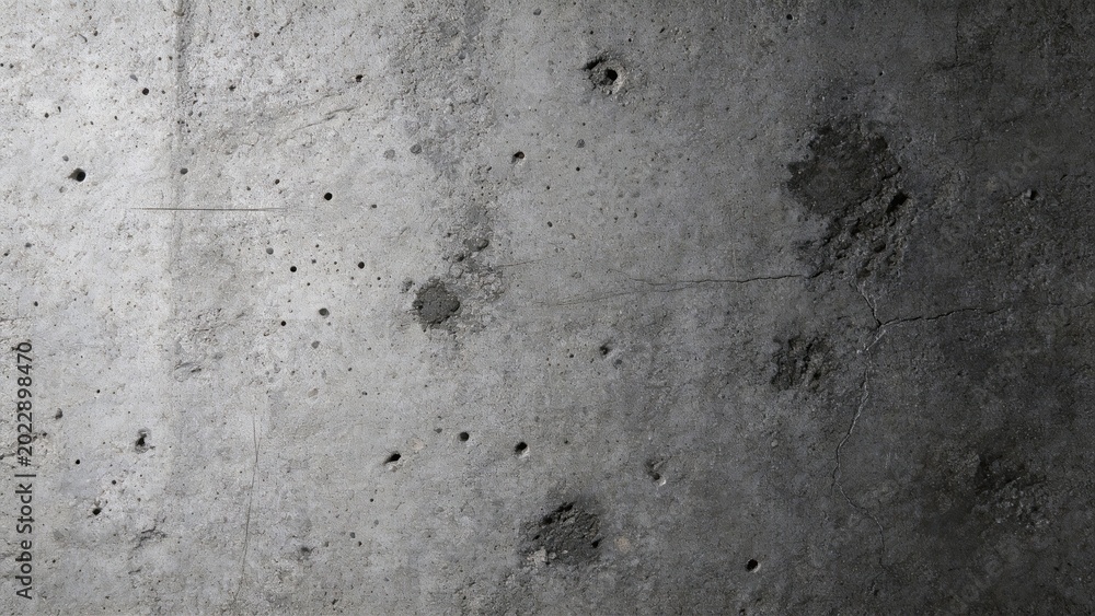 Fototapeta premium Abstract concrete wall texture background with grunge surface details, cracks and stains for industrial design or urban architecture backdrop composition.