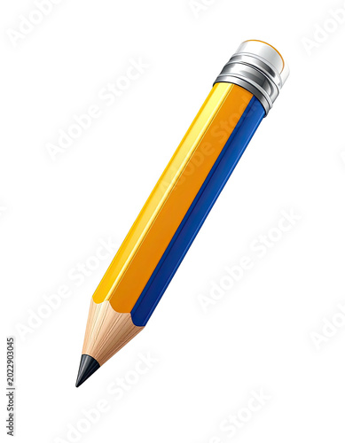 A brightly colored pencil, rendered in a 3D style, against a black backdrop