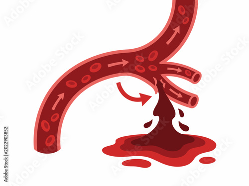 Foto This illustration depicts blood flowing within vessels, showcasing the circulatory system's complexity and its essential role in human health