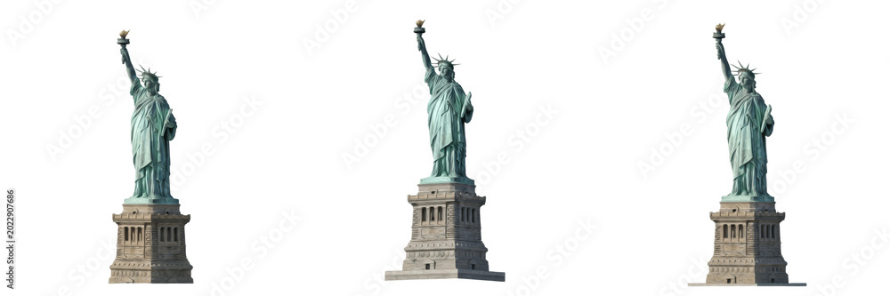 Fototapeta premium New York NYC Mini Statue Of Liberty Replica Toy Souvenir Figurine Isolated Transparent PNG