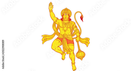 Canvas Print Lord Hanuman, Hindu deity, divine monkey god, warrior, protector, symbol of stre