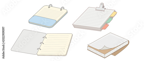 Bild auf Leinwand This image showcases diverse types of notebooks, emphasizing their significance in organization, creativity, and planning for personal and professional use