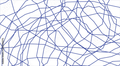 Abstract Blue Lines Intersecting on White Background.