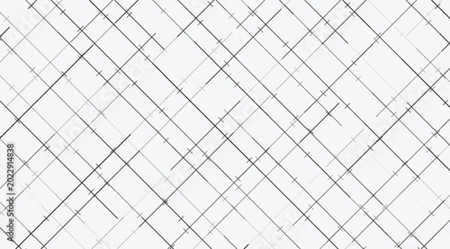 Billede på lærred Abstract Geometric Pattern of Intersecting Gray Lines on White Background
