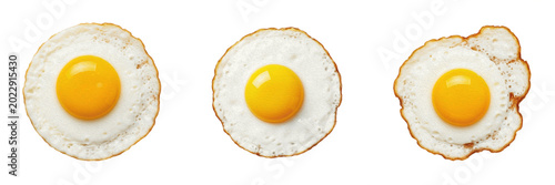Cuadro en lienzo Fried Egg Sunnyside Up Breakfast PNG Isolated on Transparent Background for Cook