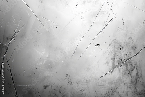 Scratched, damaged, glass pane close-up with diffuse lighting. Texture overlay