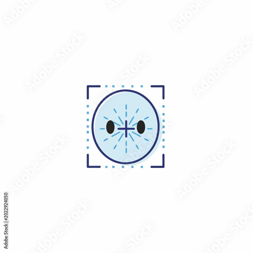 Simple blue clock face icon.
