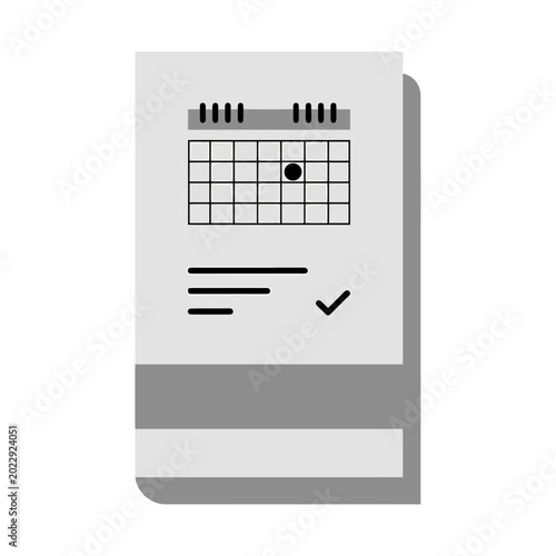 Simple calendar on a notepad page.