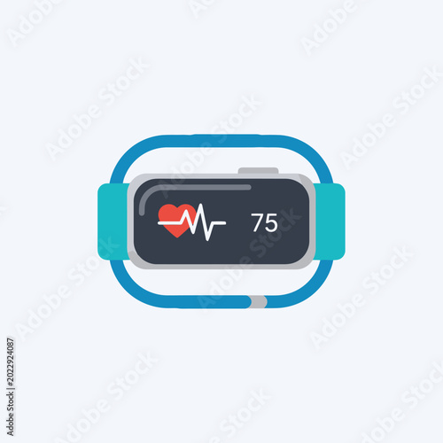 Smartwatch with heart rate monitor display.