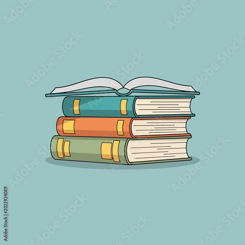 Stack of colorful book collection.