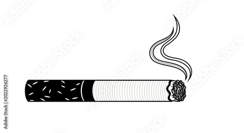 Obraz na plátne Close-up of Burning Cigarette with Smoke Rising.