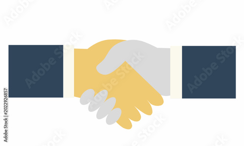 Tableau sur toile Business Handshake Vector Illustration, Professional Partners Shaking Hands Symb