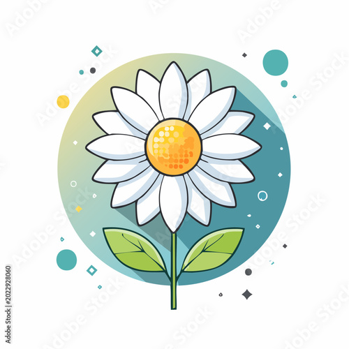 Cartoon Daisy Flower Illustration