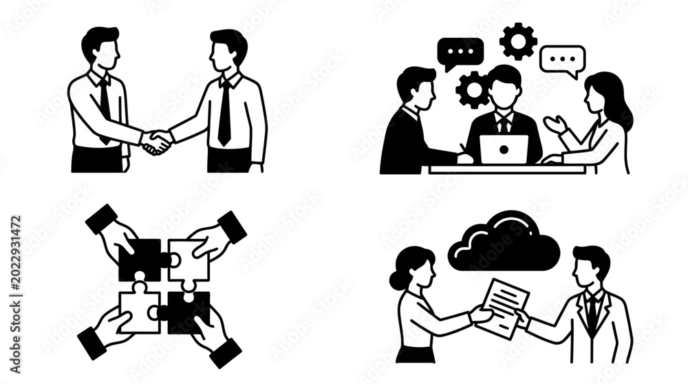 Fototapeta premium Business people shaking hands agreement.