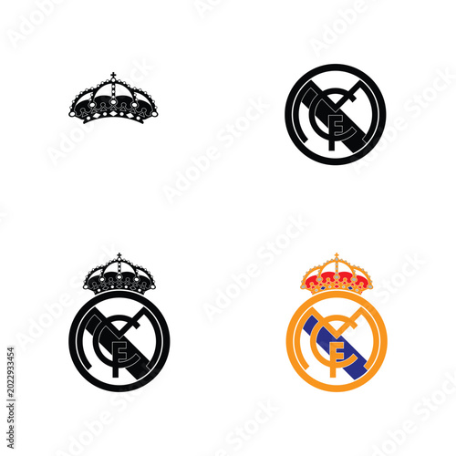 Real Madrid vector logo icon set illustration