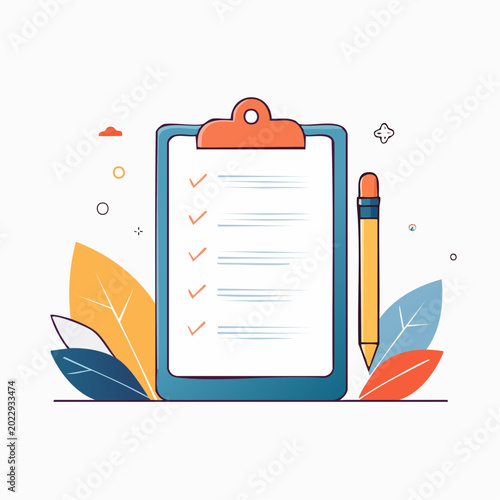 Clipboard with Checklist and Pencil