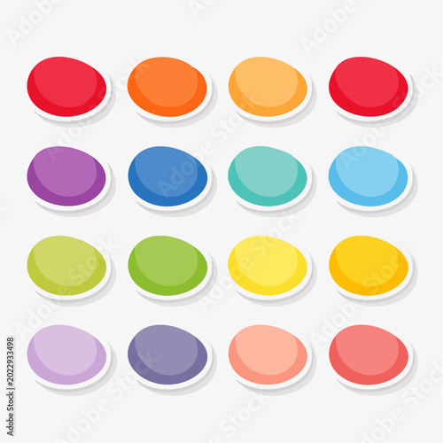 Collection of Colorful Oval Shapes