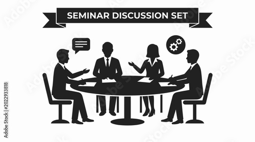 Photos Business people sitting around table.