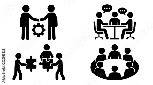 Obraz na płótnie Business people working together in teams.