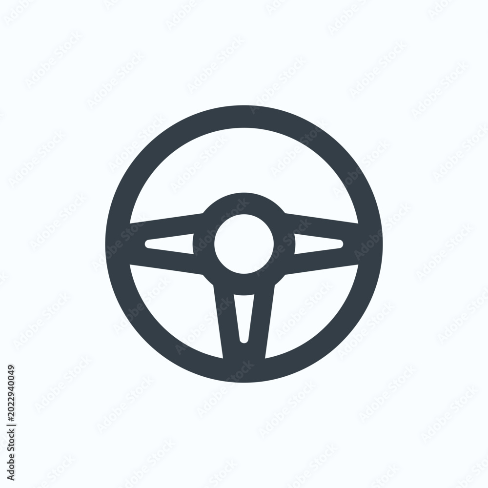 Fototapeta premium Minimalist flat vector icon of a car steering wheel