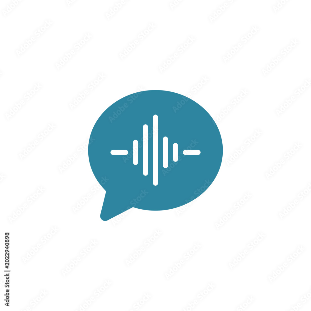 Obraz premium Speech bubble with audio waveform icon