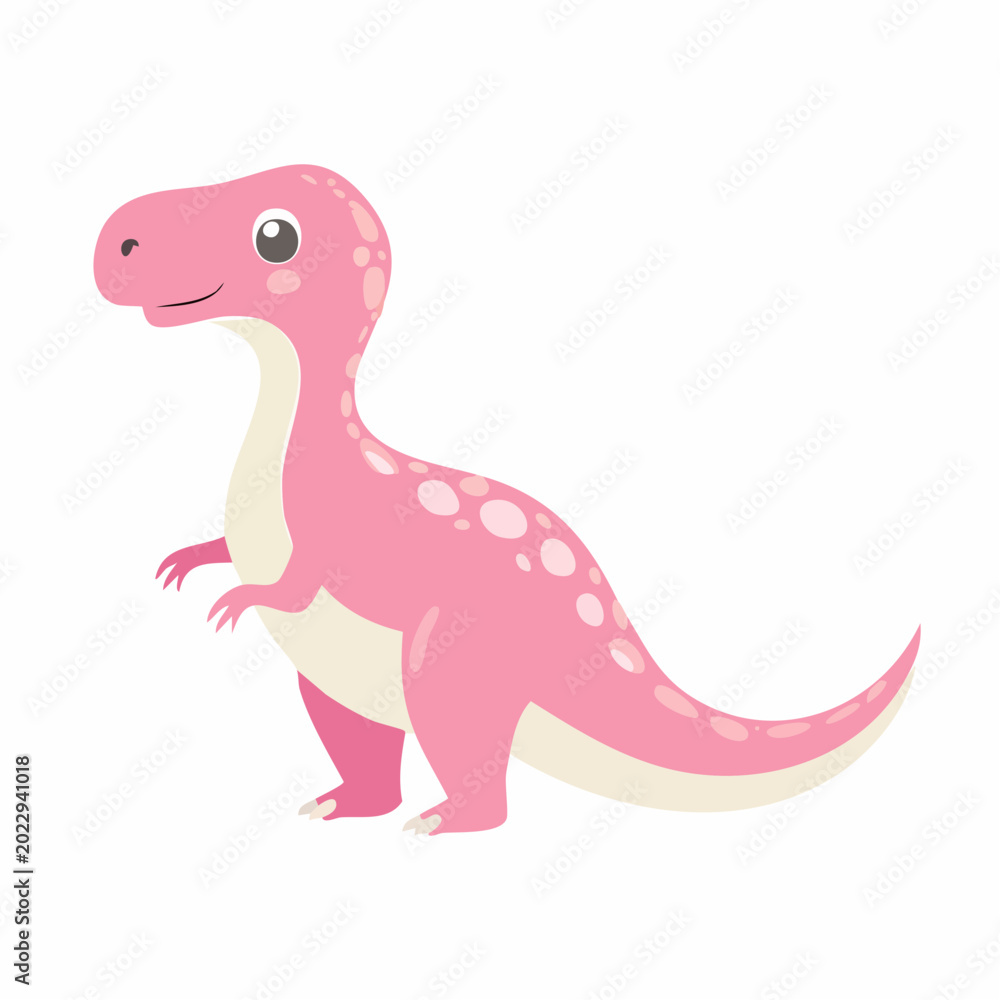 Fototapeta premium Cute Pink Dinosaur Illustration