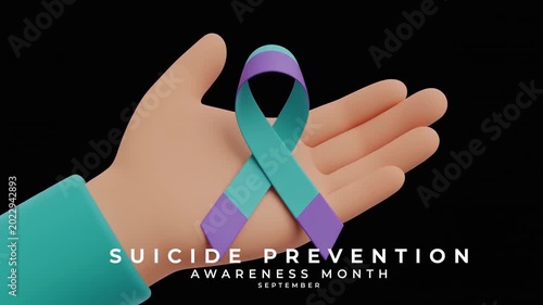 Suicide Prevention Awareness Month Emotional Wellbeing and Crisis Support Awareness. Animation Video.