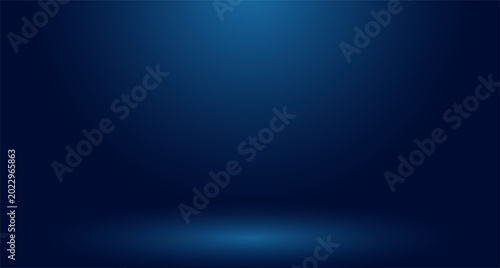 Slika na platnu Dark Blue Gradient Background with Spotlight Effect and Circular Illumination