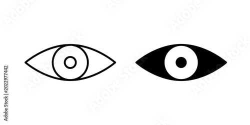 Photos Eye icon in outline and solid style, isolated on white background
