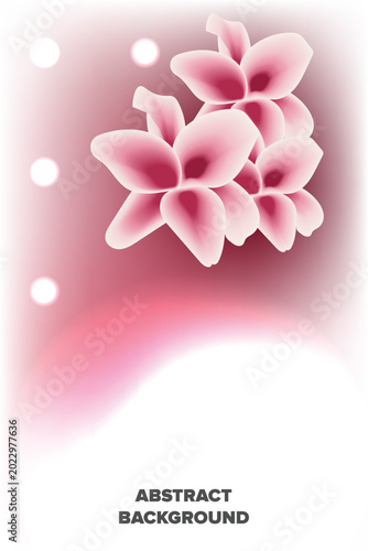 Abstract Background with Pink Flowers and Light Effects