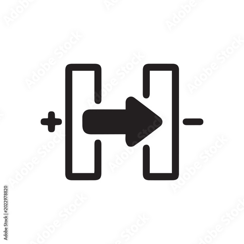 Fotografía Minimalist Black Icon Representing Positive To Negative Flow Process