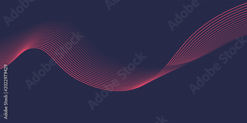 Fotografie Thin line wavy background