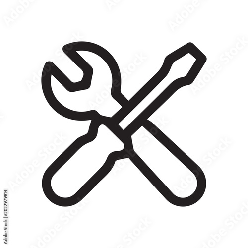 Schilderij op canvas Tools icon wrench and screwdriver crossed