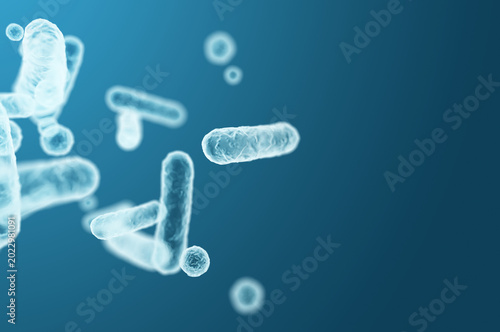 3D rendering of Enterobacteriaceae gram-negative rod-shaped bacteria, intestinal microbiome organisms and infection agents. 3D rendering illustration