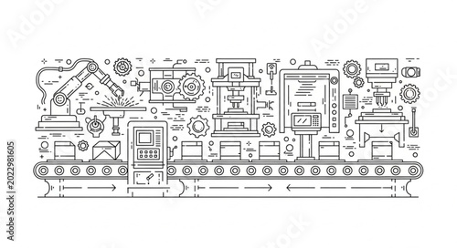 Bild auf Leinwand Industrial Factory Machinery Equipment Manufacturing.