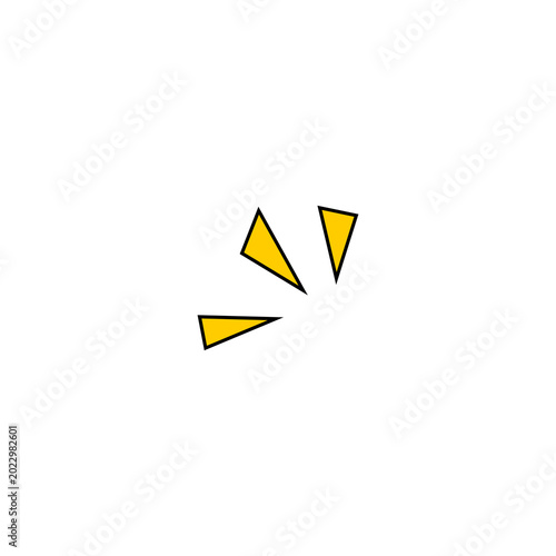 Explosion of Yellow Triangles on White Background Representing Energy or Movement
