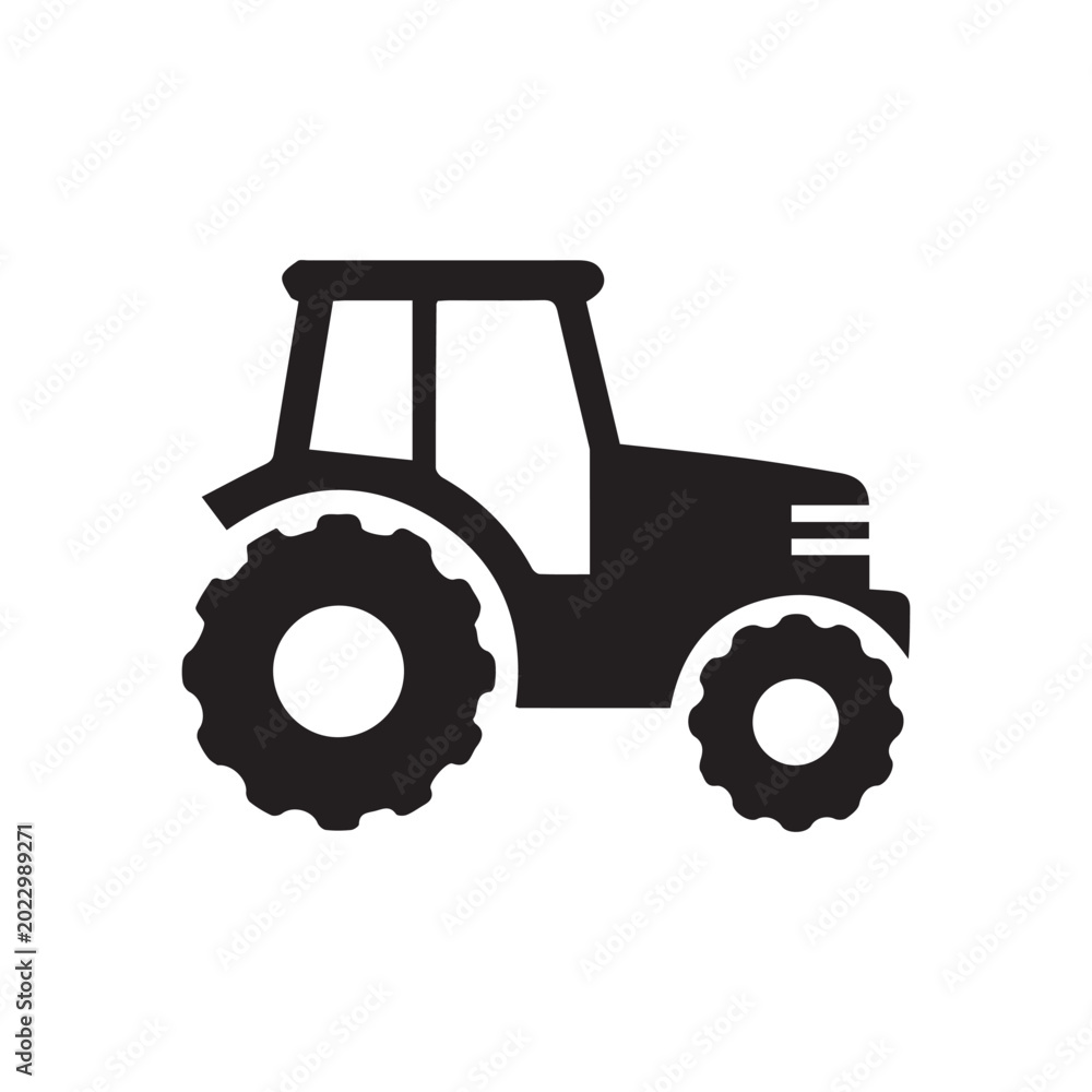 Obraz premium Simple tractor icon illustration