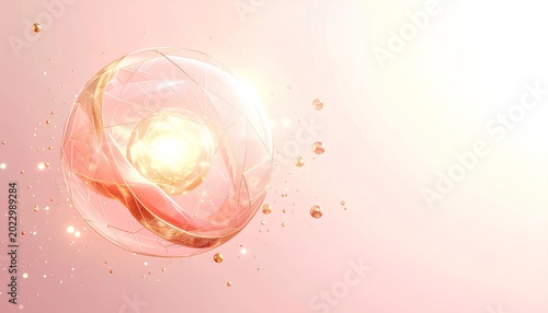 ローズピンクのエネルギーが循環する透明な球体 / Translucent sphere with circulating rose pink energy (Generative AI)