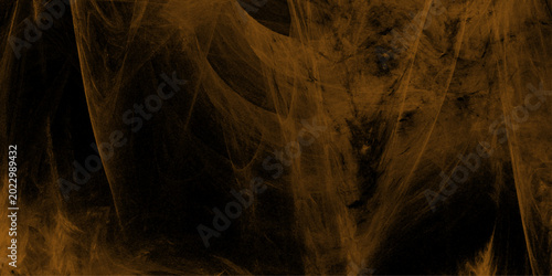 Tableau sur toile Eerie black background with billowing brown smoke on black background