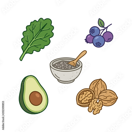 Healthy food ingredients for a balanced diet.