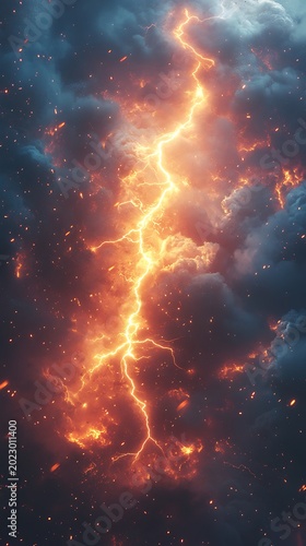 Electric radiance illuminates stormy skies: A visual metaphor for powerful energy