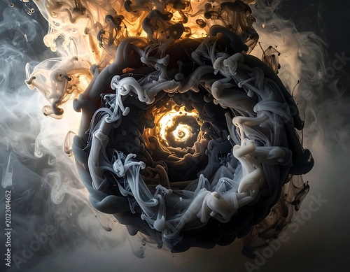 Apocalyptic scene with burning figures chaos.