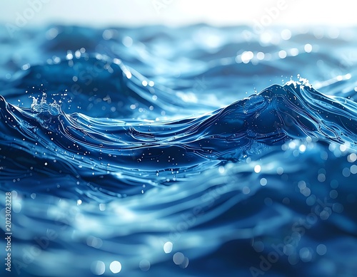 Close-up of ocean water waves surface.