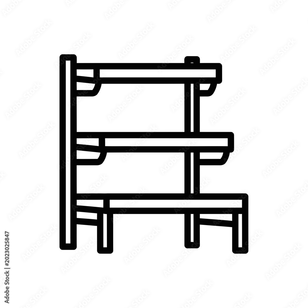 Fototapeta premium Simple Wooden Shelf Unit Icon