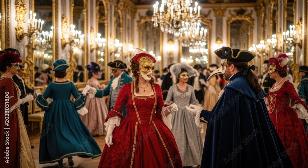 Naklejka premium venetian carnival masquerade ball