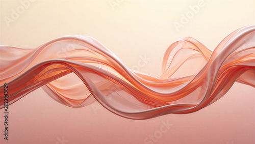 Obraz na plátně Abstract flowing pink silk fabric waving against a soft gradient background