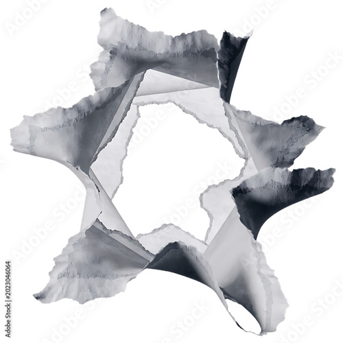 Abstract Gray Ink Splash Frame Border Isolated on White Background