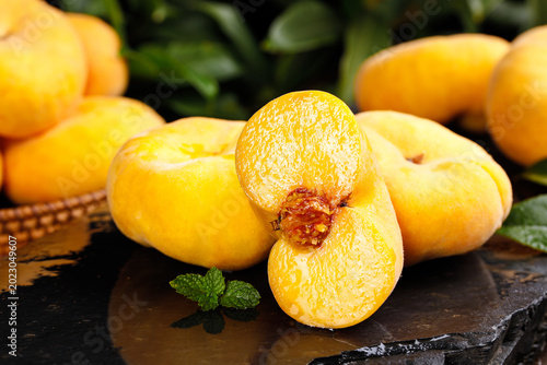 Canvastavla Fresh Yellow Peaches from Mengyin Shandong China Studio Photography