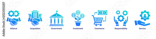 Foto Business Alliance web banner icon vector illustration with icons of Alliance, Ac